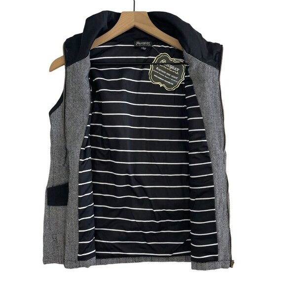 Kentucky Wildcats Vest Womens S Full Zip Black Gray Quilted Herringbone Preppy - Picture 4 of 16